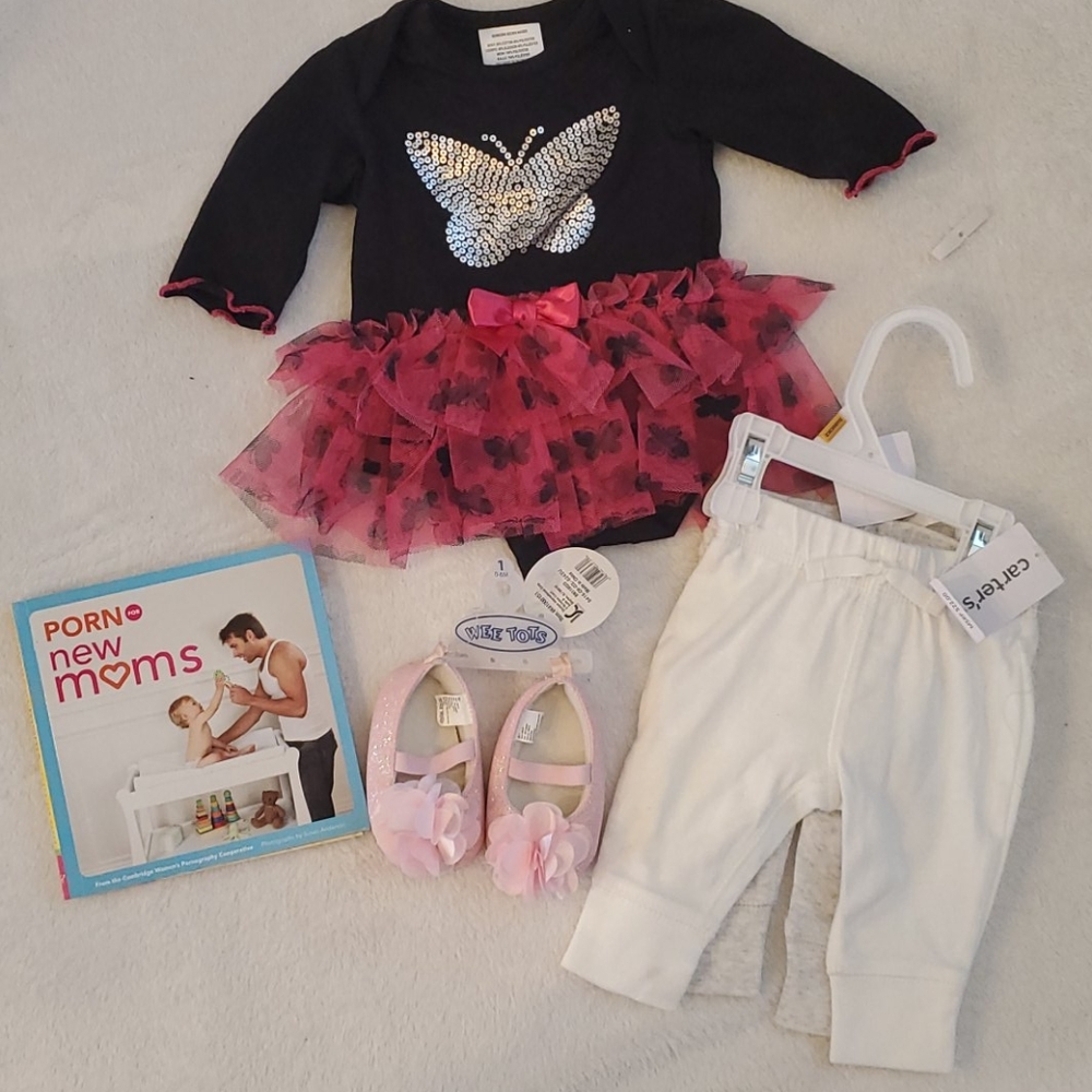 NEW baby infant onesie and New Moms Book